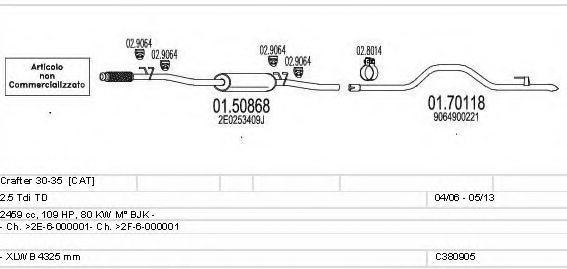 MTS C380905023167 Exhaust System
